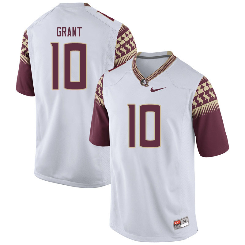 Men #10 Anthony Grant Florida State Seminoles College Football Jerseys Sale-White - Click Image to Close